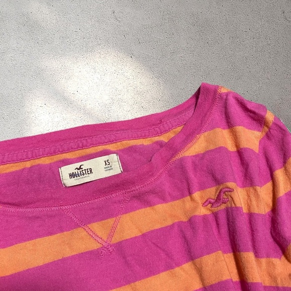 Vintage Hollister Co. Pink & Orange 3/4 Sleeves Top - Picture 3 of 3